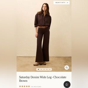 Saturday Denim Wide Leg - Chocolate Brown